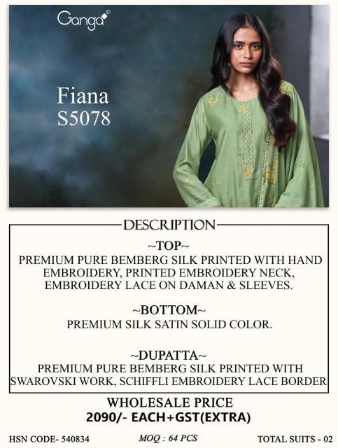 Ganga fiana 5078 dress materials wholesale